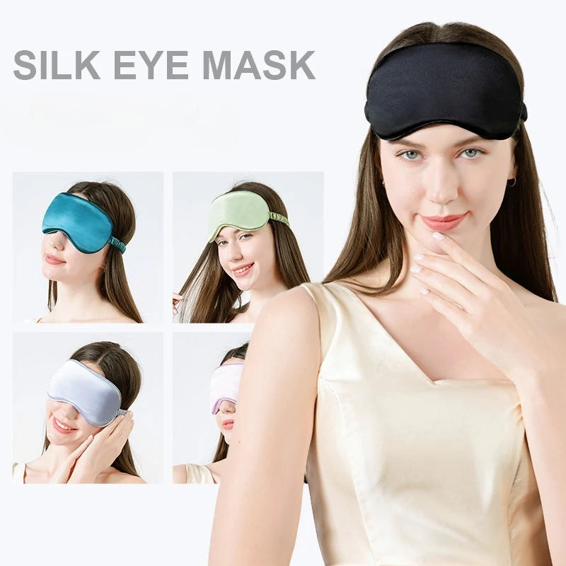 Silk Sleep Aviation Eye Mask Sleep Blackout Double-sided Mulberry Silk Eye Mask Ice Compress Ice Silk Eye Mask