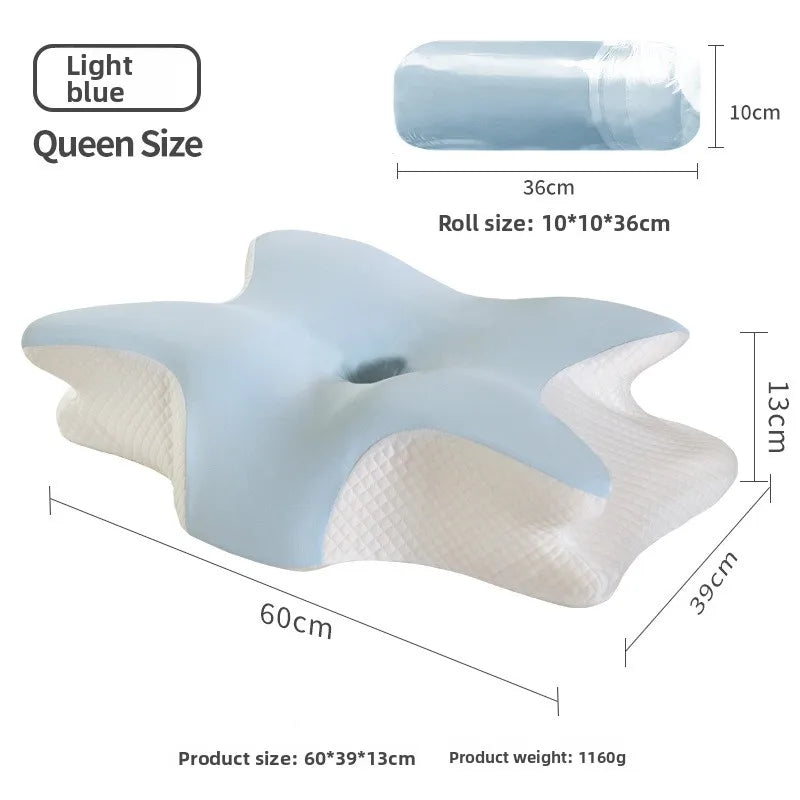 New Orthopedic Neck Pillow Butterfly Shape Memory Foam Cervical Support Sleeping Pillow