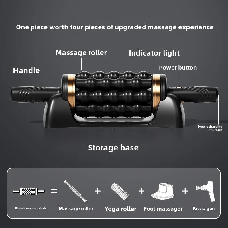 Full body electric roller massage shaft fitness rehabilitator muscle relaxation exercise rehabilitation fascia roller