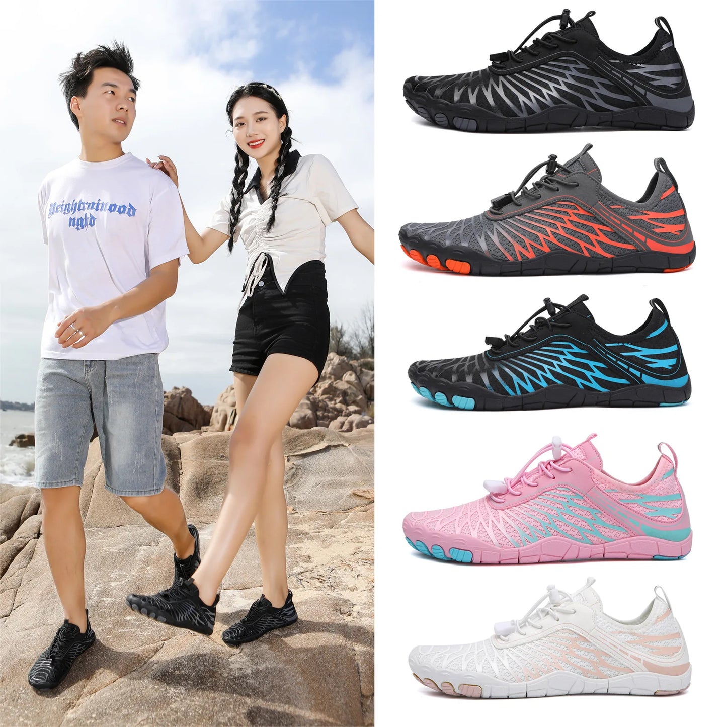 Outdoor New Wading Beach Shoes Diving Shoes Couple Swimming Fitness Cycling Hiking Shoes