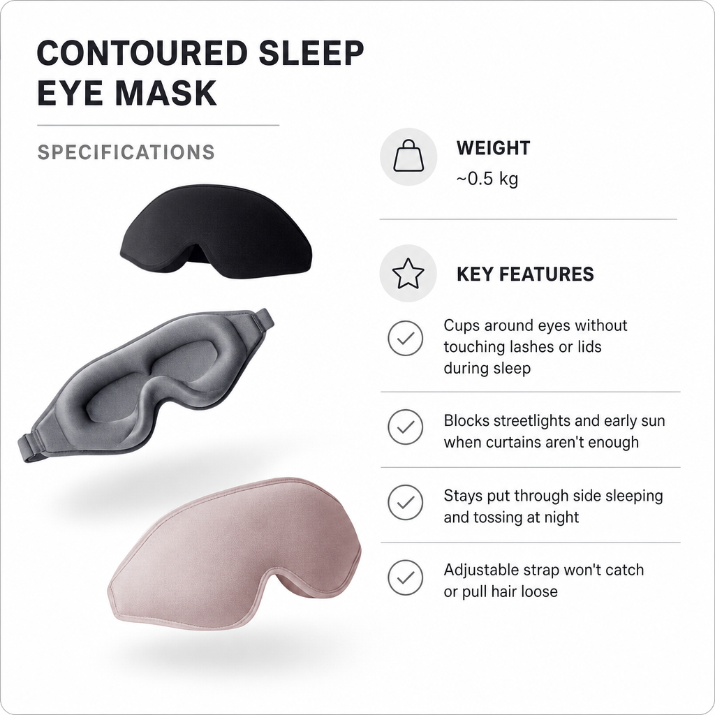 Contoured Sleep Eye Mask spec