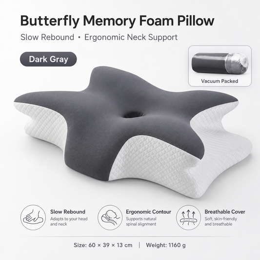 Butterfly Memory Foam Neck Pillow — Cervical Support