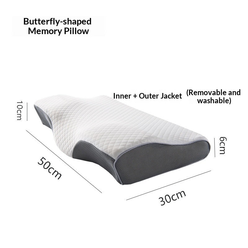 Butterfly memory pillow deep sleep slow rebound space memory cotton pillow cervical spine protection pillow