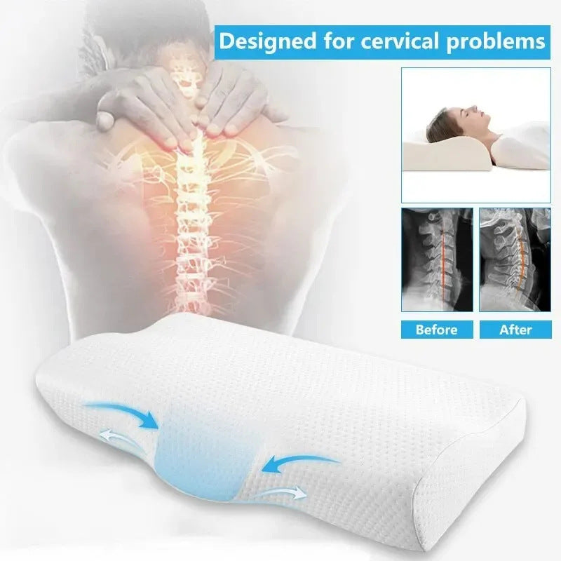 Memory Foam Butterfly Pillow Neck Support Pillow Core Sleep Pillow Slow Rebound Memory Pillow Cervical Pillow