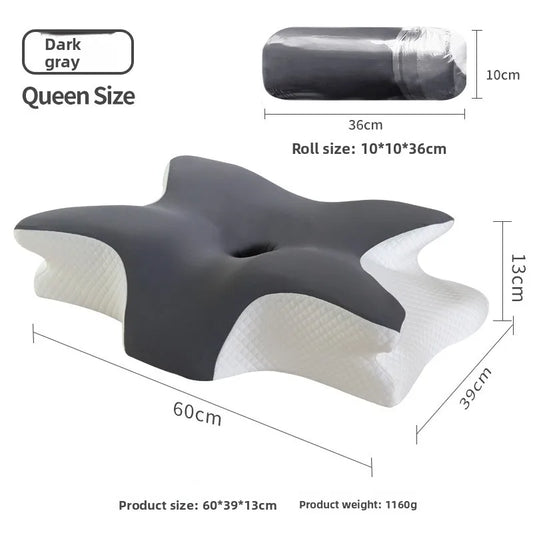 New Orthopedic Neck Pillow Butterfly Shape Memory Foam Cervical Support Sleeping Pillow