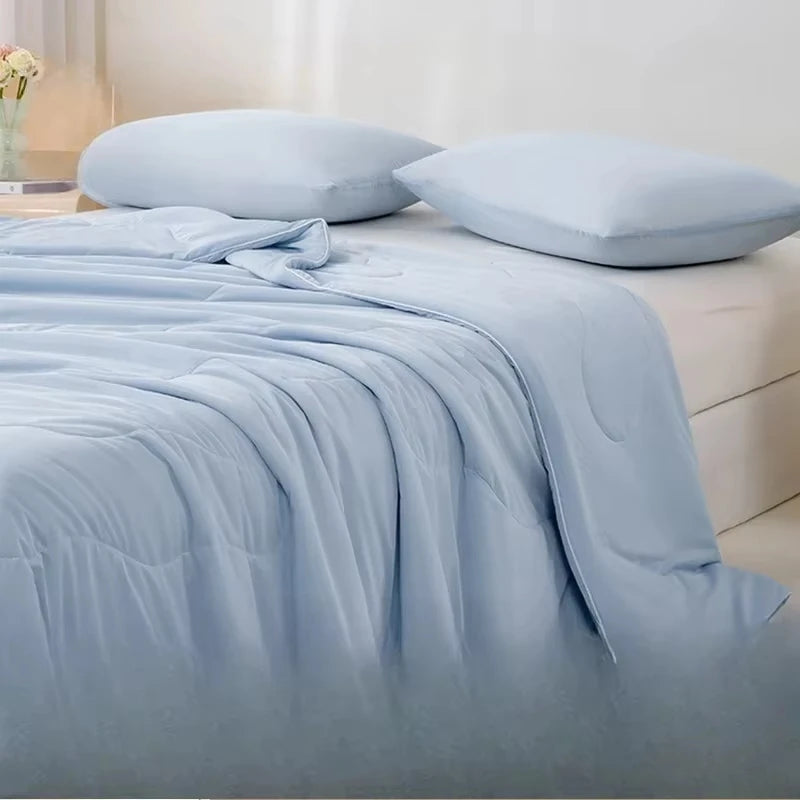 Home Travel Comfortable Skin Friendly Summer Cooler Quilt Air Conditioning Quilt Antibacterial Cool Feeling Fiber Thin Blanket