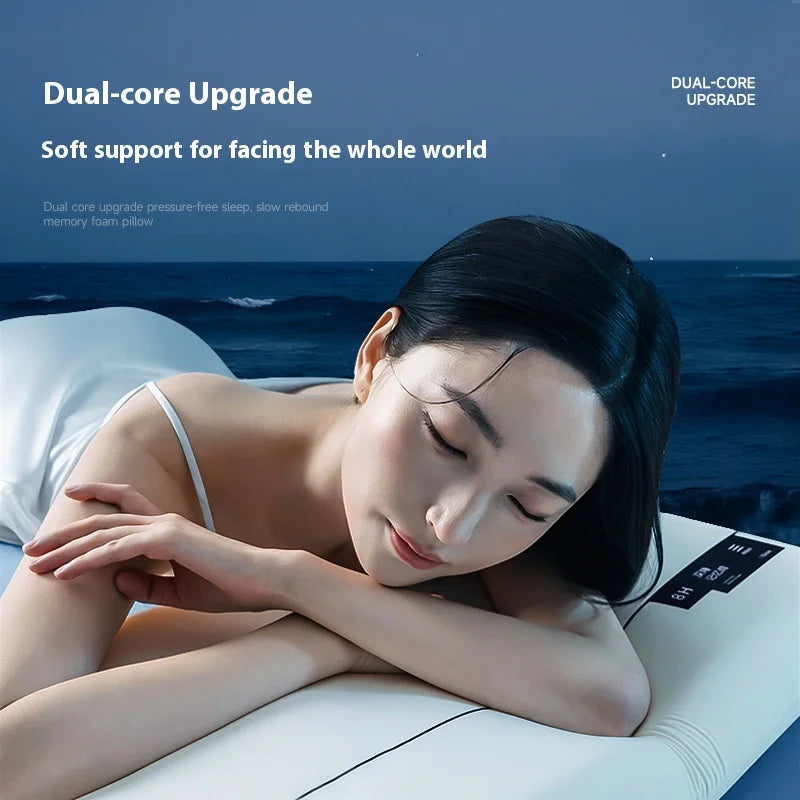 Pillow Core Pro Dual Core Zero Pressure Slow Rebound Memory Hotel Home Memory Foam Neck Support Pillow