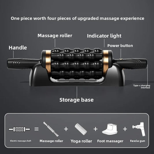 Full body electric roller massage shaft fitness rehabilitator muscle relaxation exercise rehabilitation fascia roller