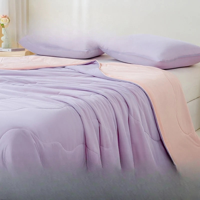 Home Travel Comfortable Skin Friendly Summer Cooler Quilt Air Conditioning Quilt Antibacterial Cool Feeling Fiber Thin Blanket