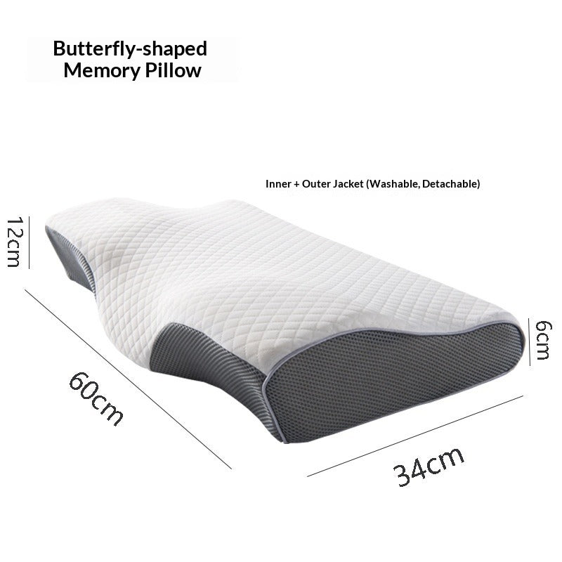 Butterfly memory pillow deep sleep slow rebound space memory cotton pillow cervical spine protection pillow